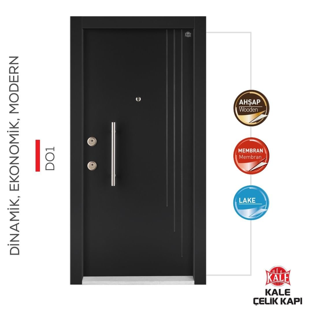 Kale D01 dinamik çelik kapı ön görünüm