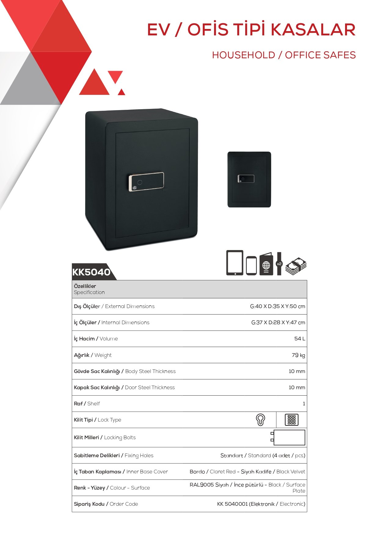 Kale  ev ofis tipi kasa kilit detay