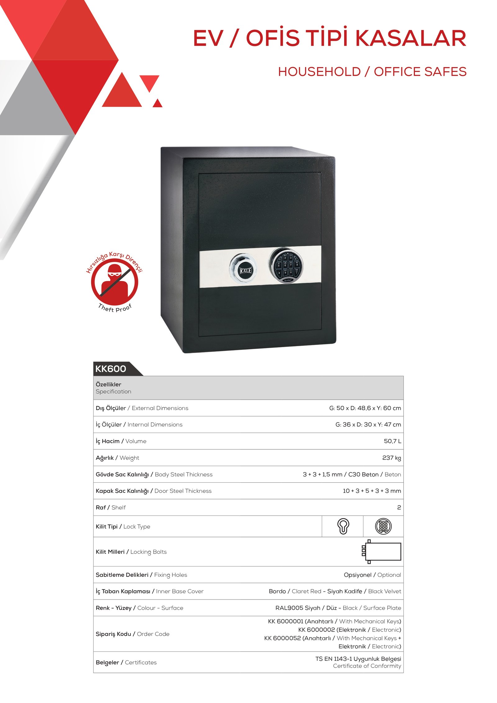 Kale  ticari tip kasa içi